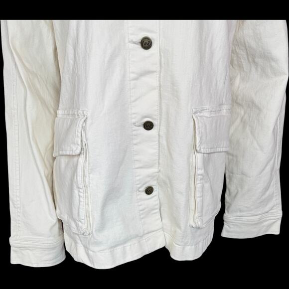 Me by Jennie Garth The Dylan Denim Jacket Natural 1X NWT Pockets Button Front - Picture 7 of 14